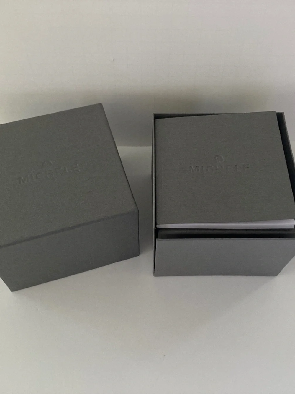 Michele Gray Watch Box/Cushion/Polishing Cloth/Manual/Warranty Card/NEVER USED!!